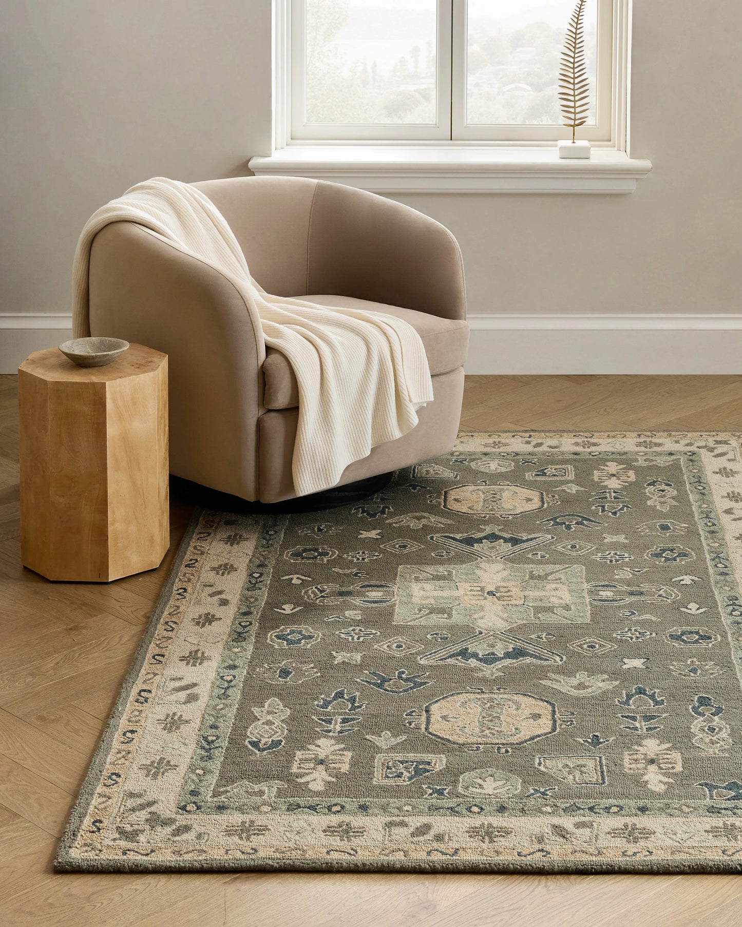 Callum Wool Rug - 3' x 5' / Green