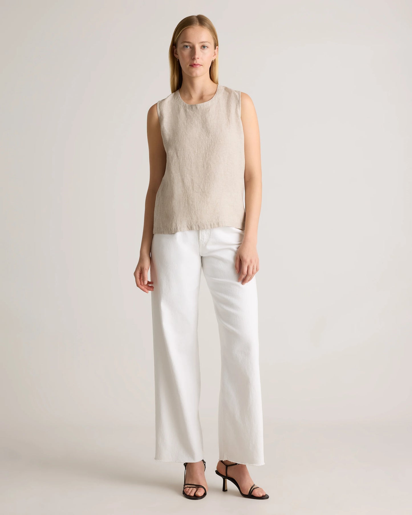 100% European Linen Tank - XS / Black
