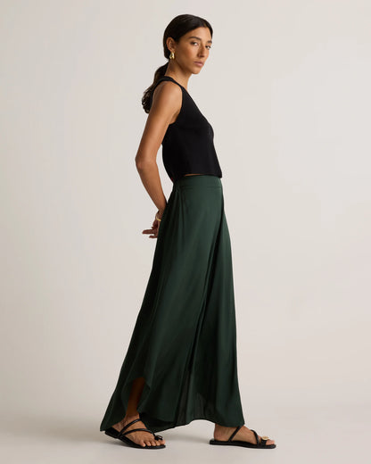 Washable Stretch Silk Palazzo Pants - XS / Black
