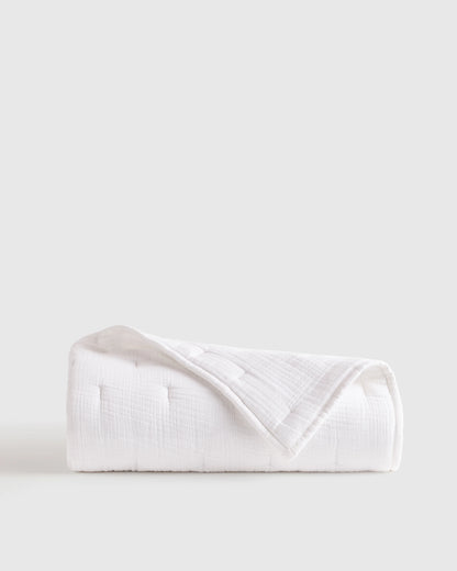 Organic Cotton Gauze Toddler Quilt - One Size / White