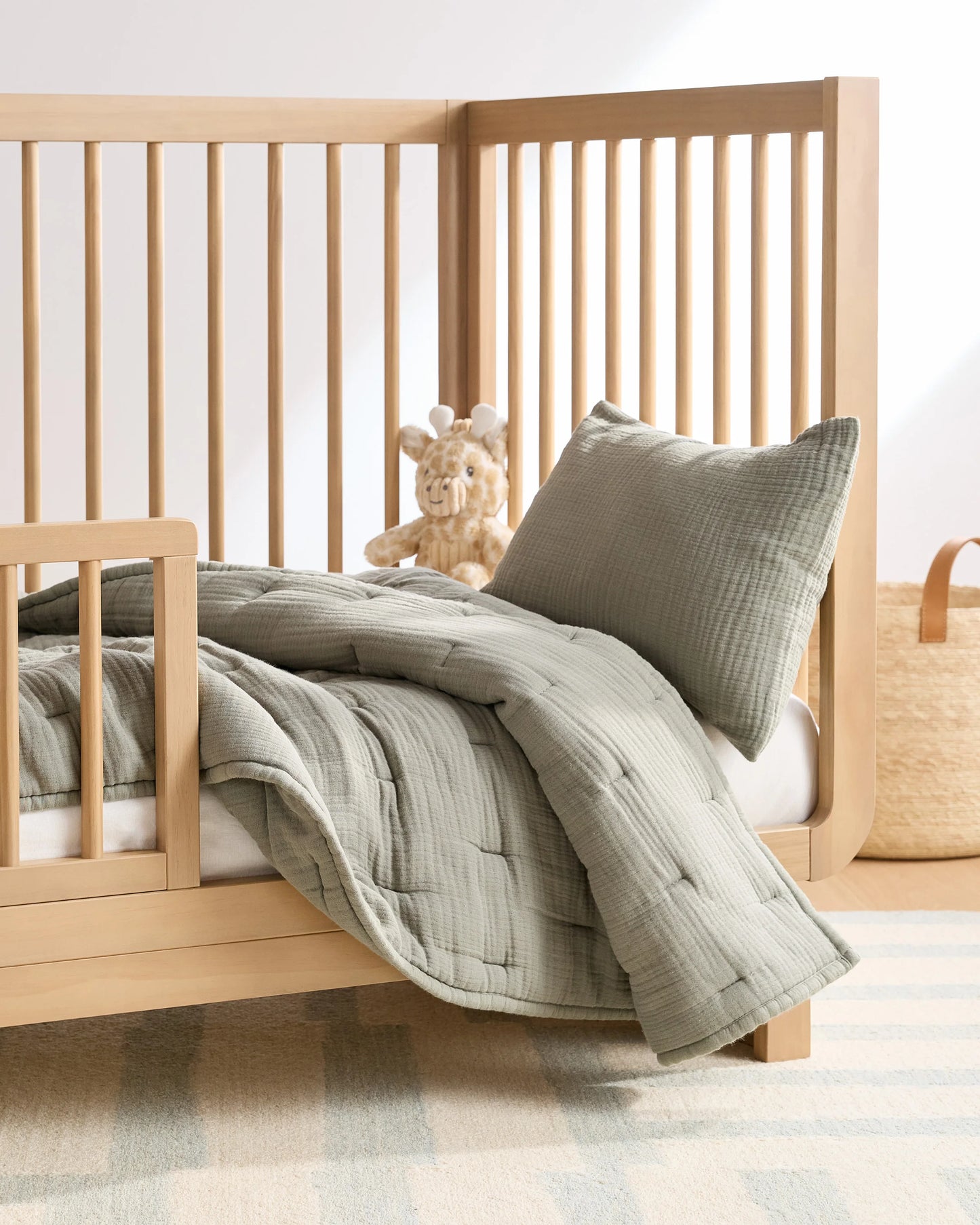 Organic Cotton Gauze Toddler Quilt - One Size / White