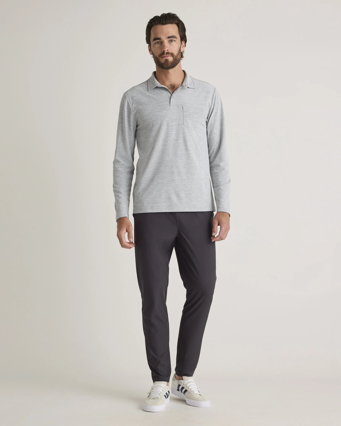 ProPique Performance Long Sleeve Polo - S / Navy