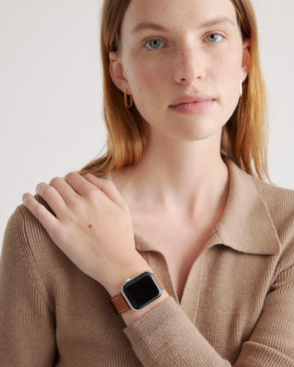Leather Smartwatch Band - 38mm - 42mm / Cognac
