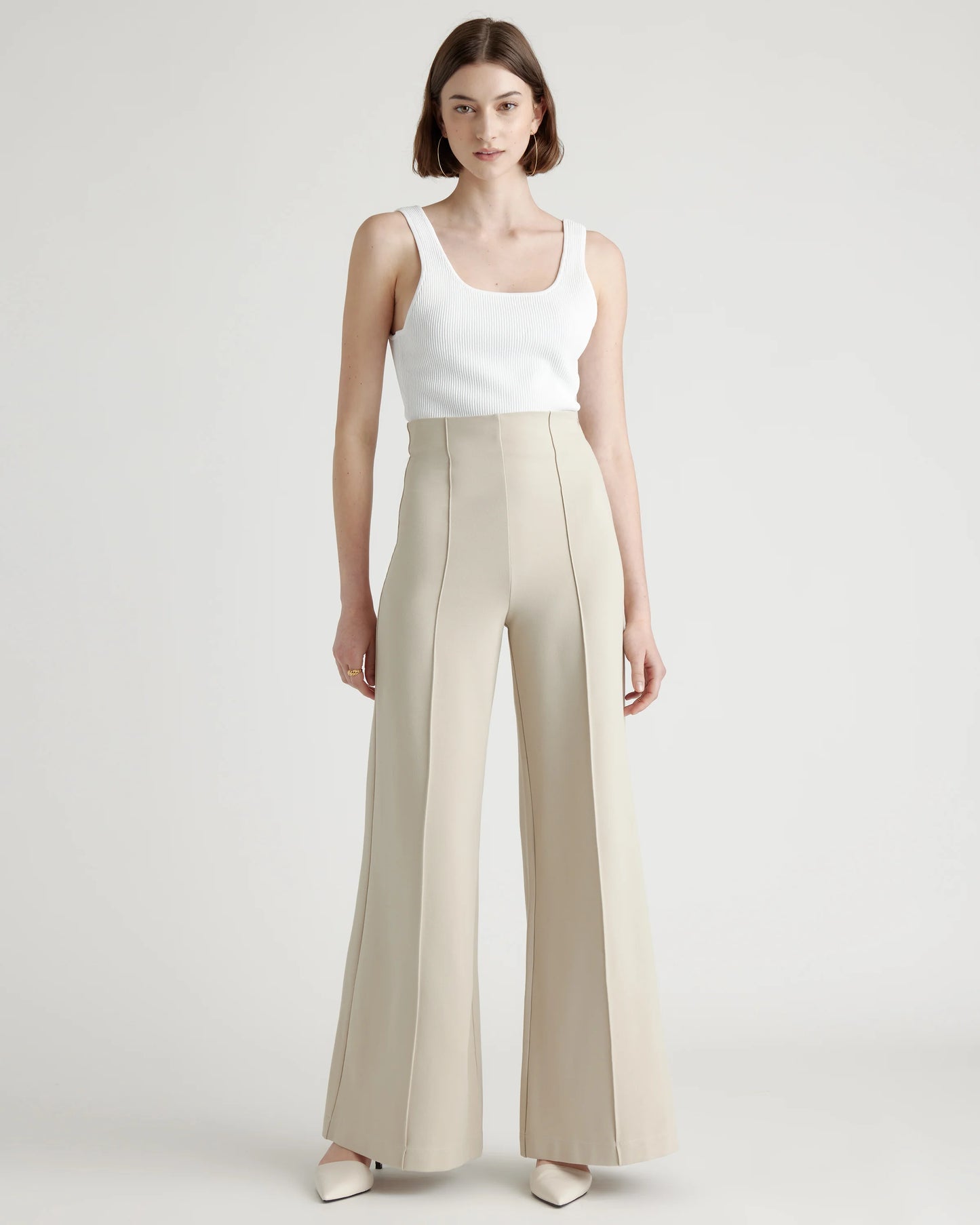 Ultra-Stretch Ponte Super Wide Leg Pants - XS / Black