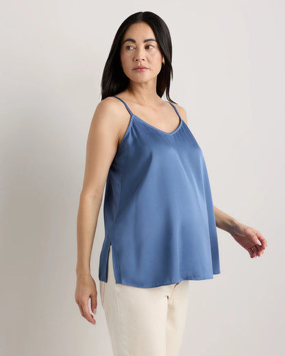 Washable Stretch Silk V-Neck Maternity Cami - XS / Moonstone Blue