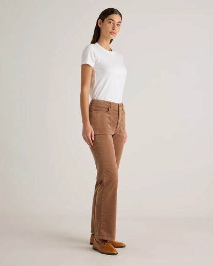 Organic Stretch Corduroy Flare Pants - 0 / Black