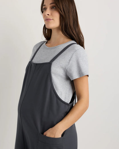 Organic Cotton Maternity Overalls - XS / Deep Navy