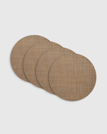 Basketweave Easy-Care Round Placemat, Set of 4 by Chilewich - One Size / Celadon