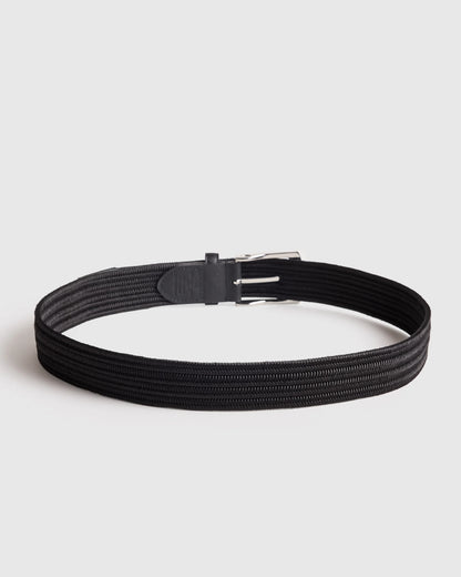 James Woven Stretch Belt - 30 / Black