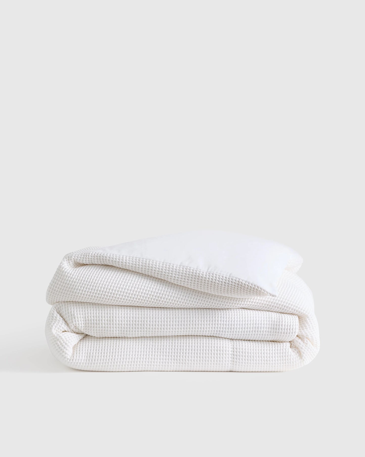 Organic Waffle Duvet Cover - Twin / White