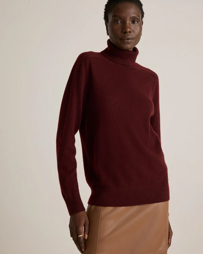 Mongolian Cashmere Turtleneck Sweater - XS / Heather Grey