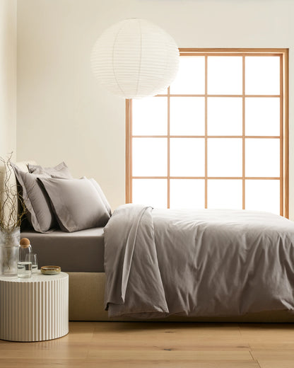 Luxury Organic Flannel Duvet Cover Set - Twin / Grey