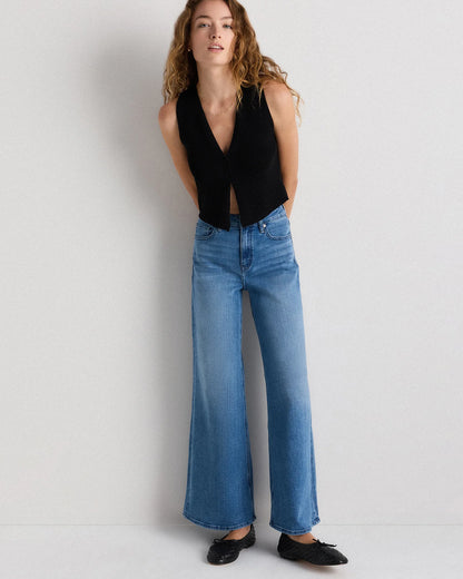 Bella Stretch Palazzo Jeans - 24 / Frosted Blue