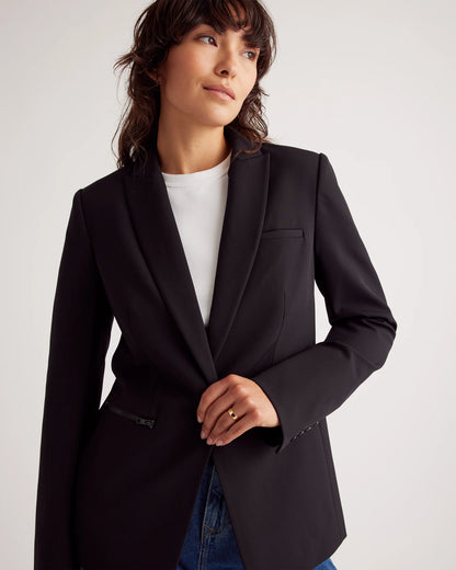 Scuba Single-Breasted Convertible Blazer - XS / True Black