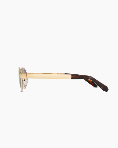Monaco Polarized Stainless Steel Sunglasses - One Size / Gold with Green lens