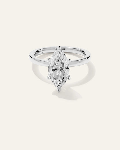 Lab Grown Diamond Marquise Comfort Fit Engagement Ring - 2.5ct - 4 / Yellow Gold