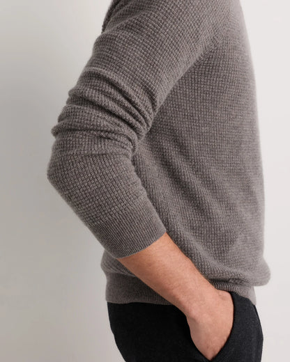 Mongolian Cashmere Waffle Sweatshirt - S / Faded Denim
