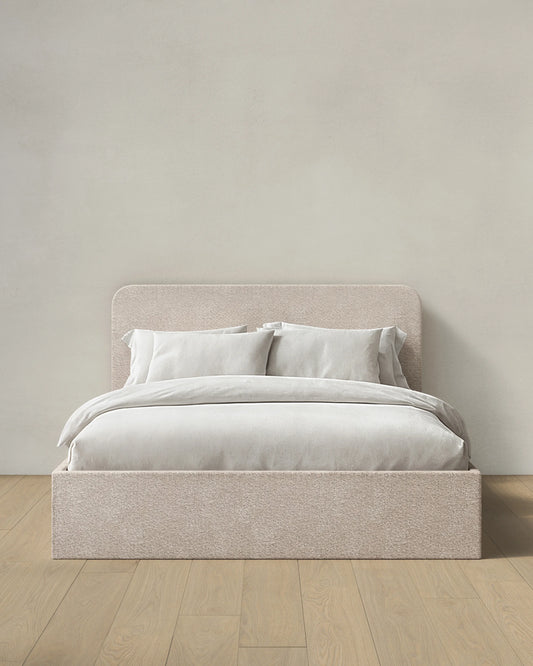 Plush Boucle Curved Bed - Full / Ivory