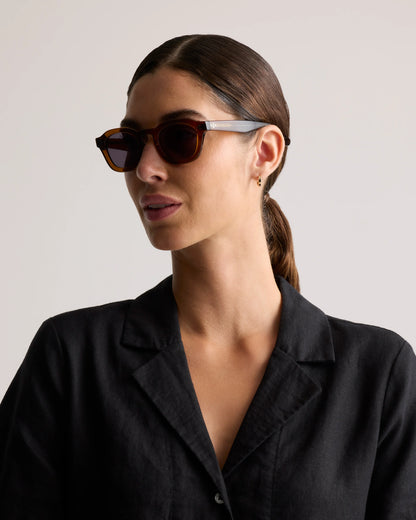 Maldives Polarized Acetate Sunglasses - One Size / Clear Spice with Grey lens