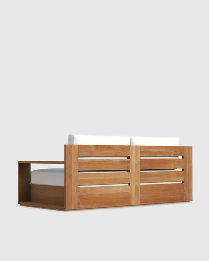 Solid Teak Outdoor Sofa - 72" / Natural Teak/Canvas