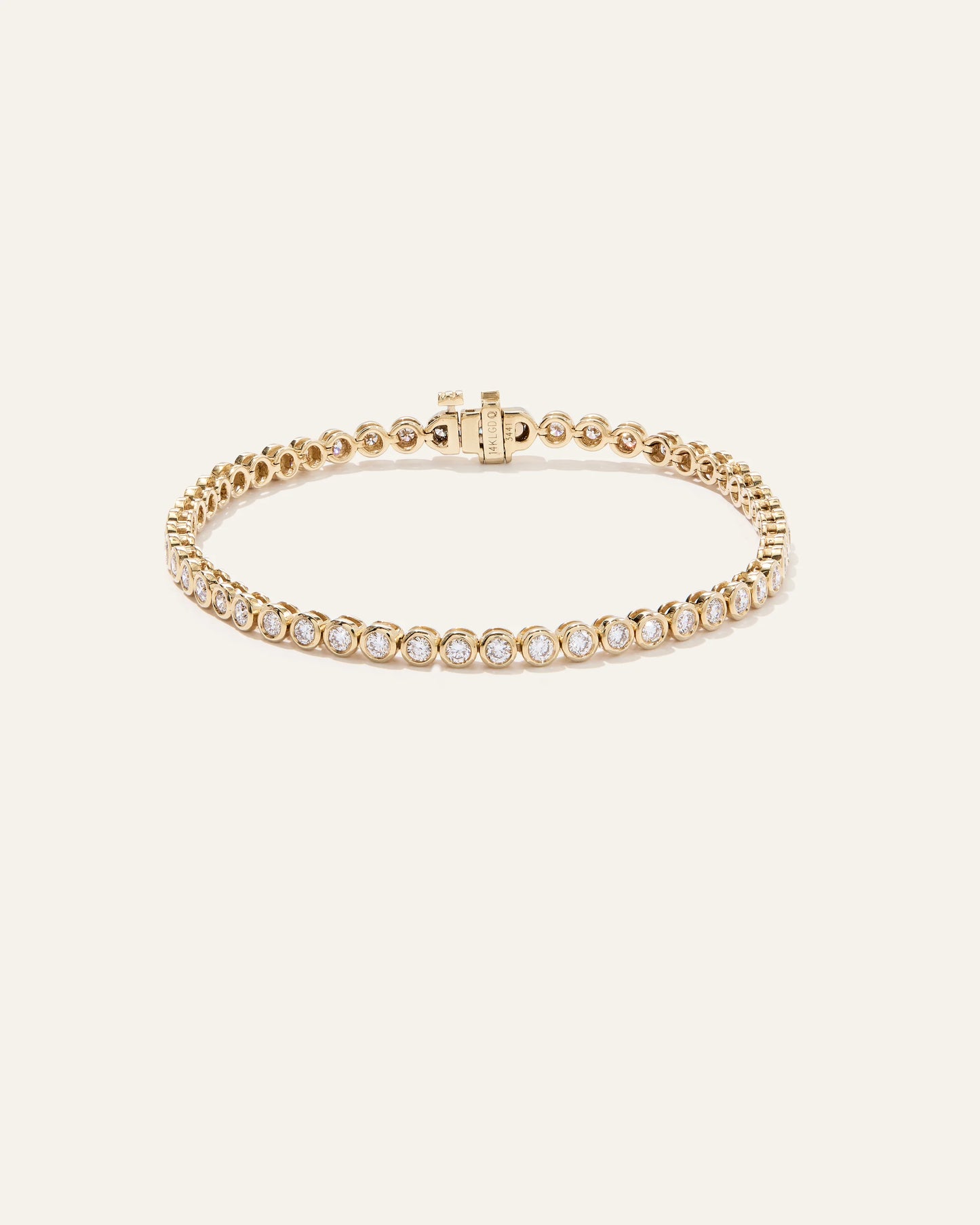 14K Gold Lab Grown Diamond Bezel Set Tennis Bracelet - 2ctw - 6.5" / Yellow Gold