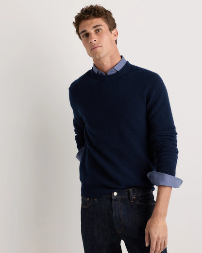 Mongolian Cashmere Waffle Sweatshirt - S / Faded Denim