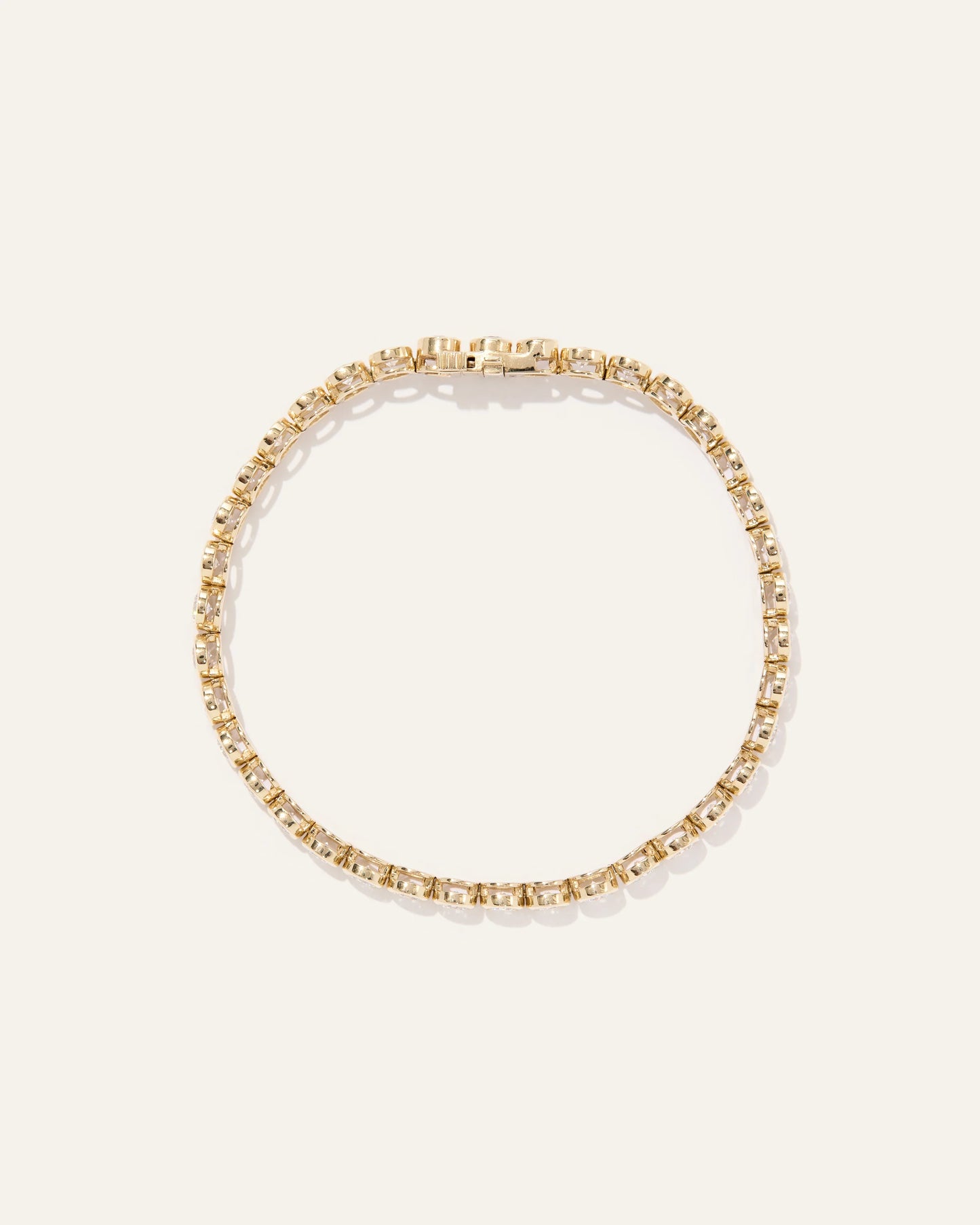 14K Gold Lab Grown Diamond Bezel Set Tennis Bracelet - 4ctw - 6.5" / Yellow Gold