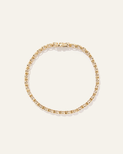 14K Gold Lab Grown Diamond Bezel Set Tennis Bracelet - 4ctw - 6.5" / Yellow Gold