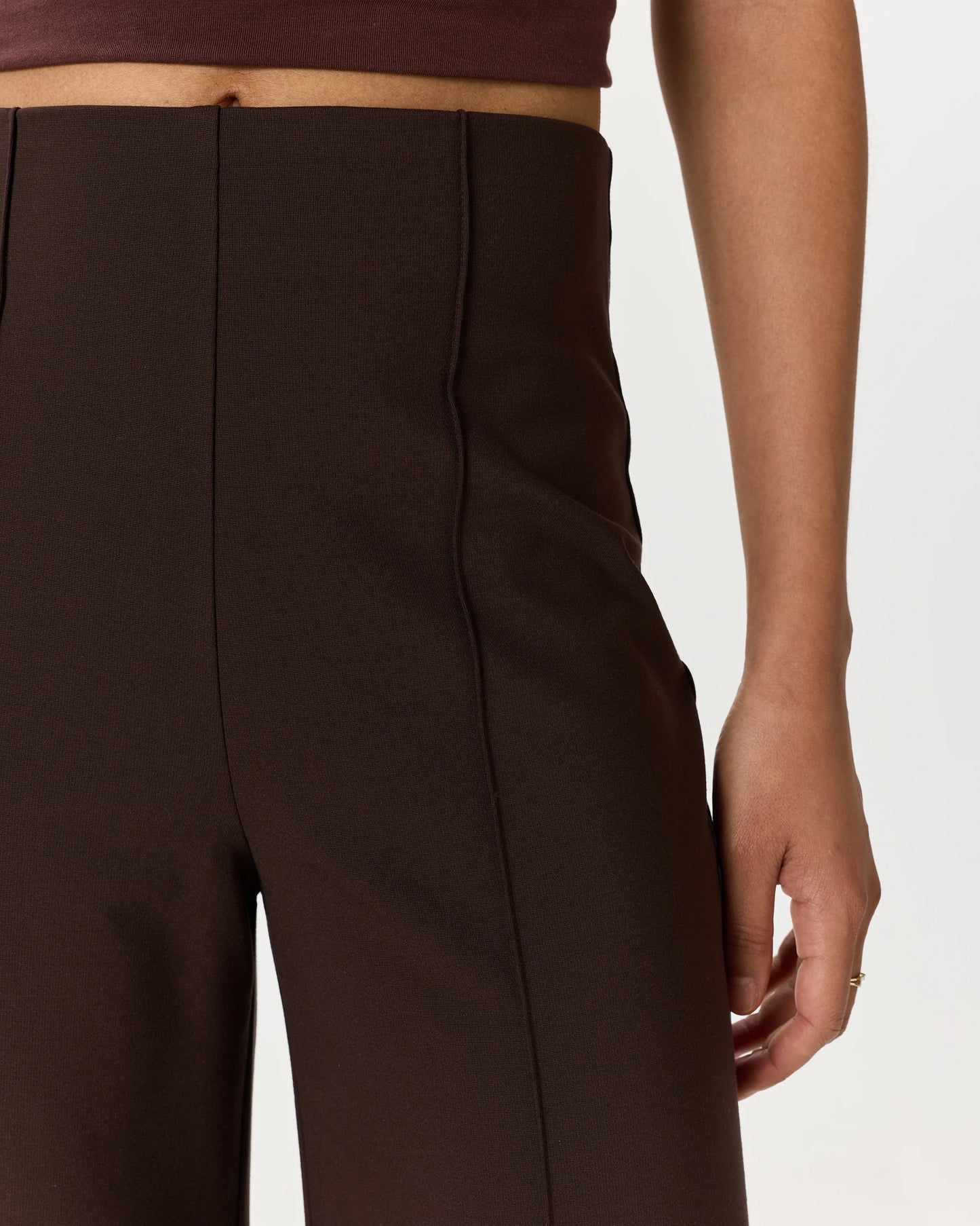 Ultra-Stretch Ponte Super Wide Leg Ankle Pants - XS / Olive