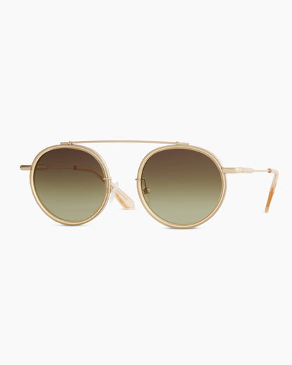 Miami Polarized Stainless Steel Sunglasses - Standard / Gold/Clear with Green gradient lens