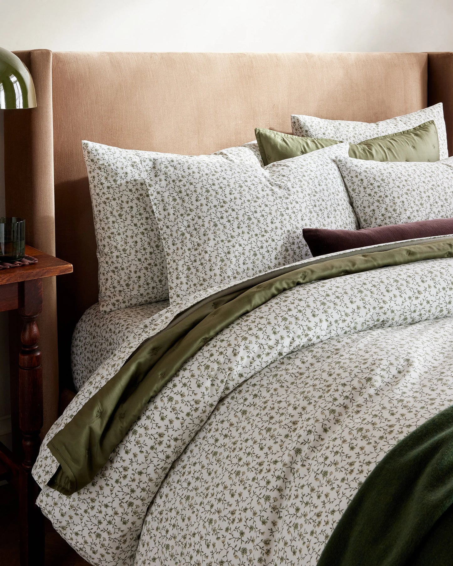 Organic Crisp Percale Floral Sham Set - Standard / Toffee Florette