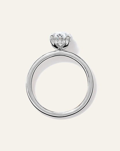 Lab Grown Diamond Oval Petite Hidden Halo Engagement Ring - 1.5ct - 4 / Yellow Gold