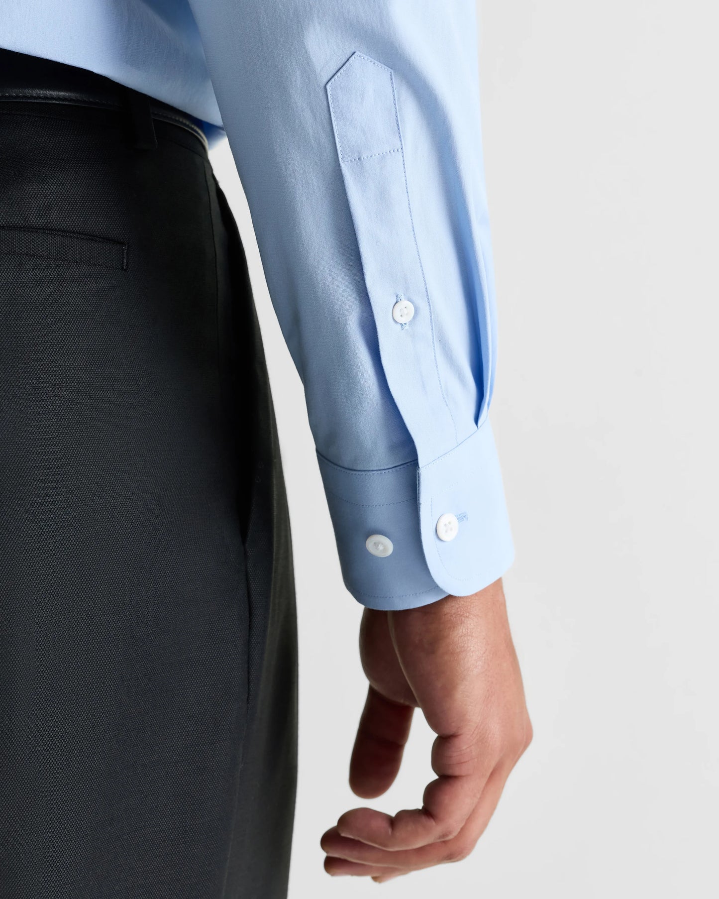 Organic Cotton Stretch Poplin Dress Shirt - S / White/Navy Minigrid