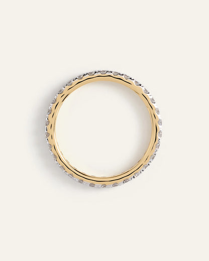 14K Gold Lab Grown Diamond Pave Eternity Band - 1ctw - 4 / Yellow Gold