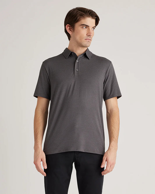 Performance Jersey Golf Polo - S / Black/Light Grey Stripe