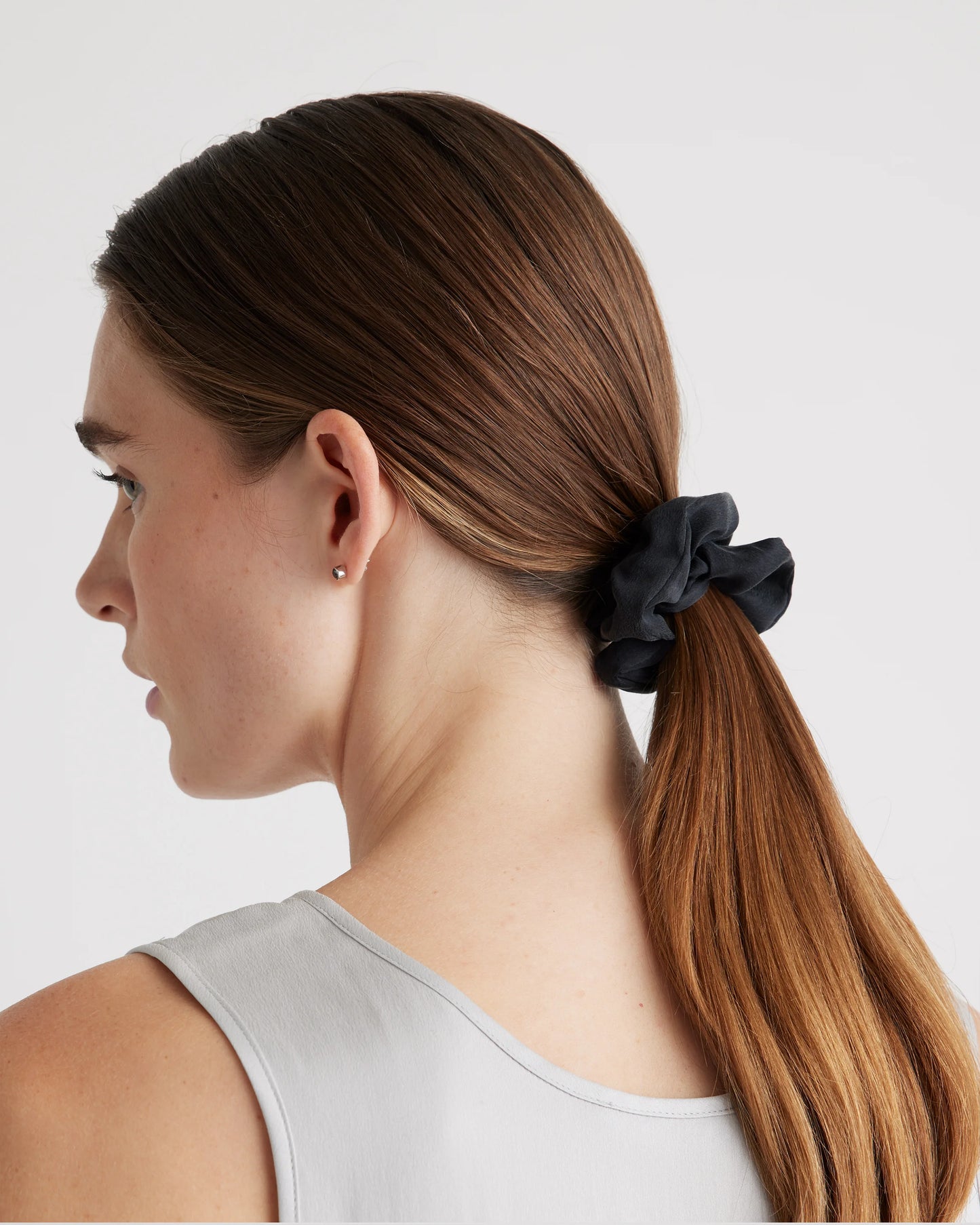 100% Washable Silk Scrunchies - One Size / Black
