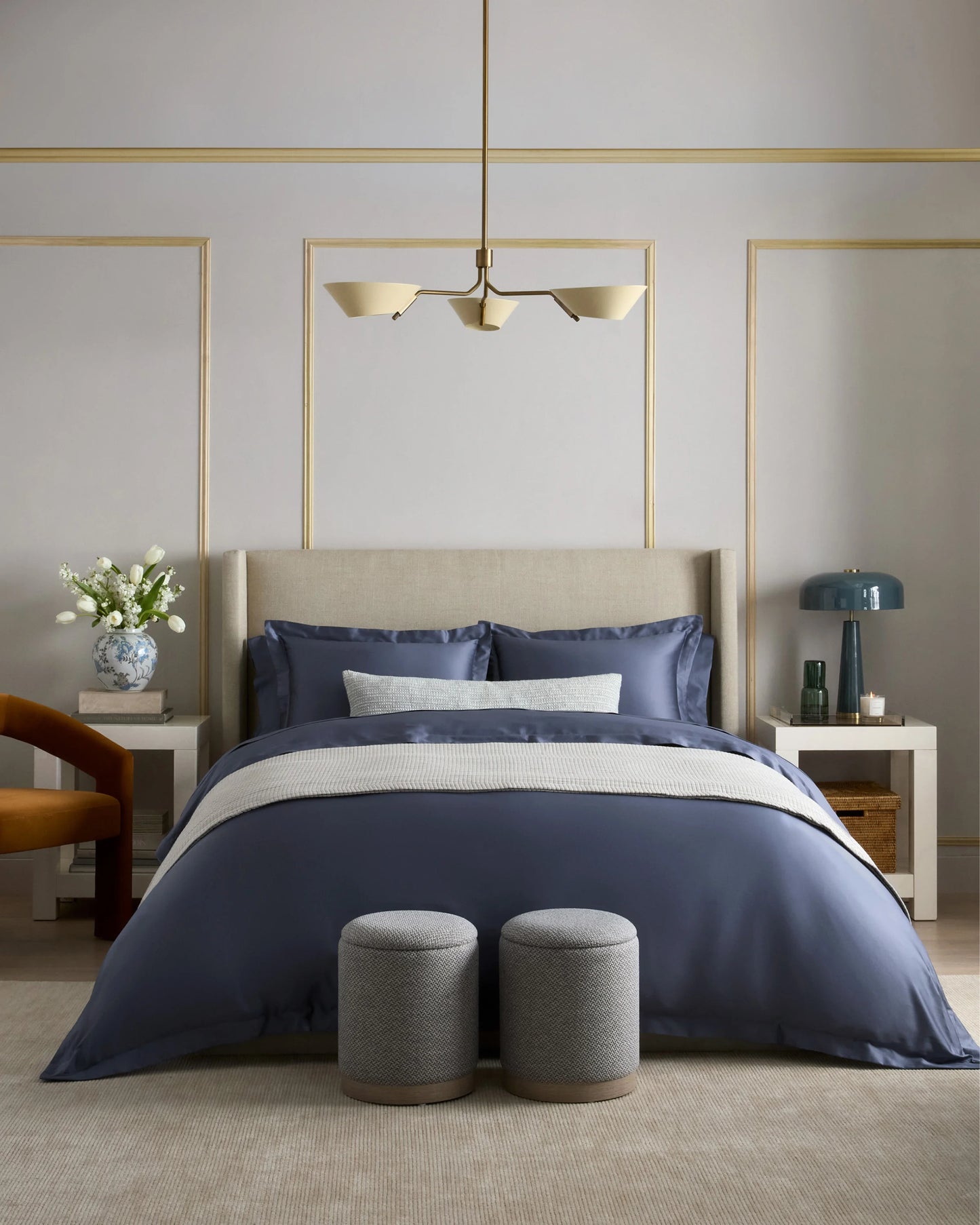 Signature Giza Cotton Sateen Duvet Cover - Twin / Light Grey