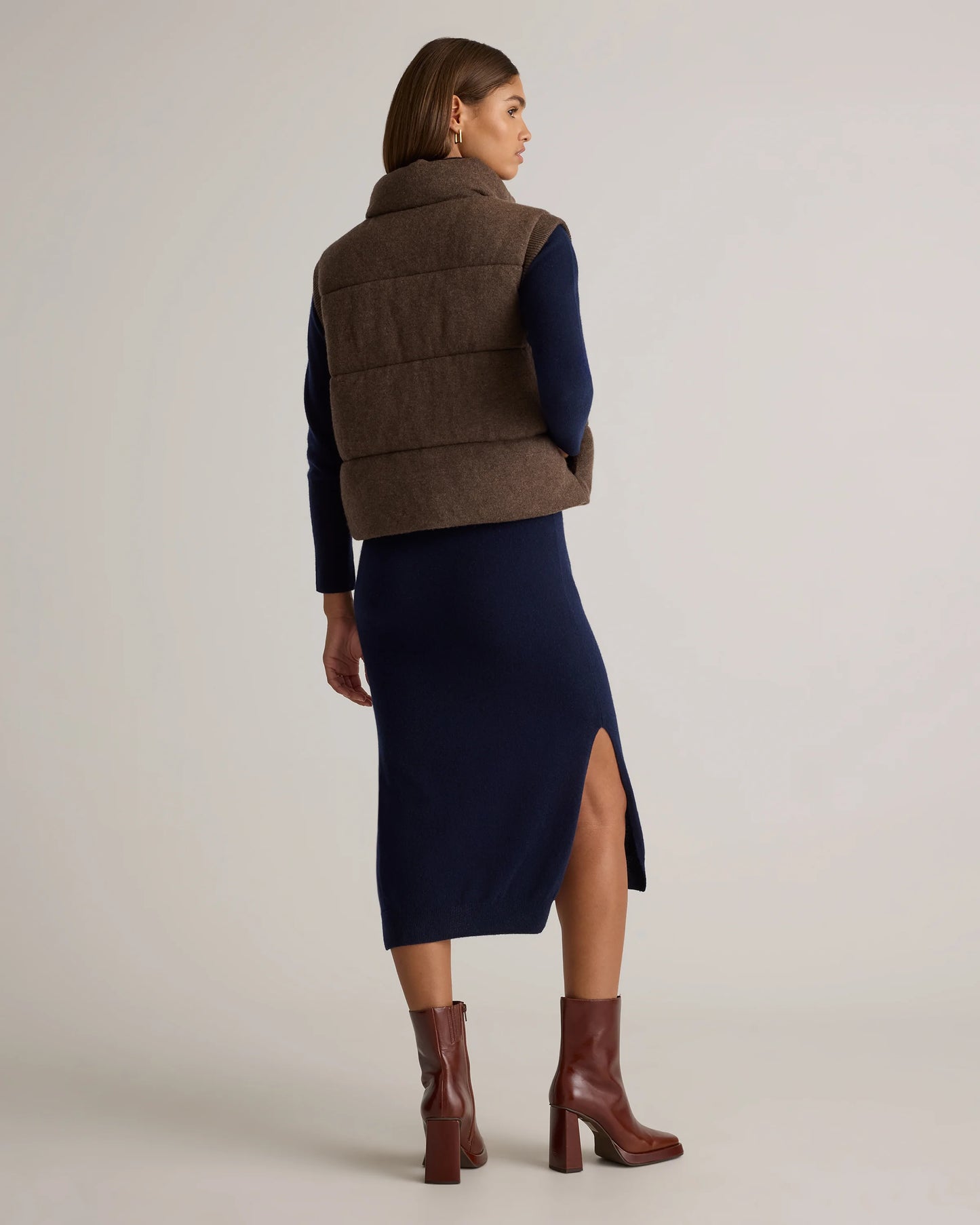 Mongolian Cashmere Puffer Vest - XS / Black