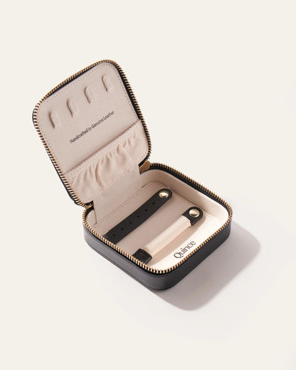 Leather Jewelry Travel Case - One Size / Black
