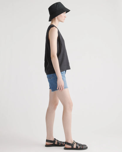 100% European Linen Tank - XS / Black