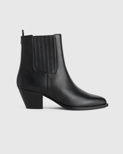 Italian Leather Western Chelsea Ankle Boot - 5 / Coffee Bean