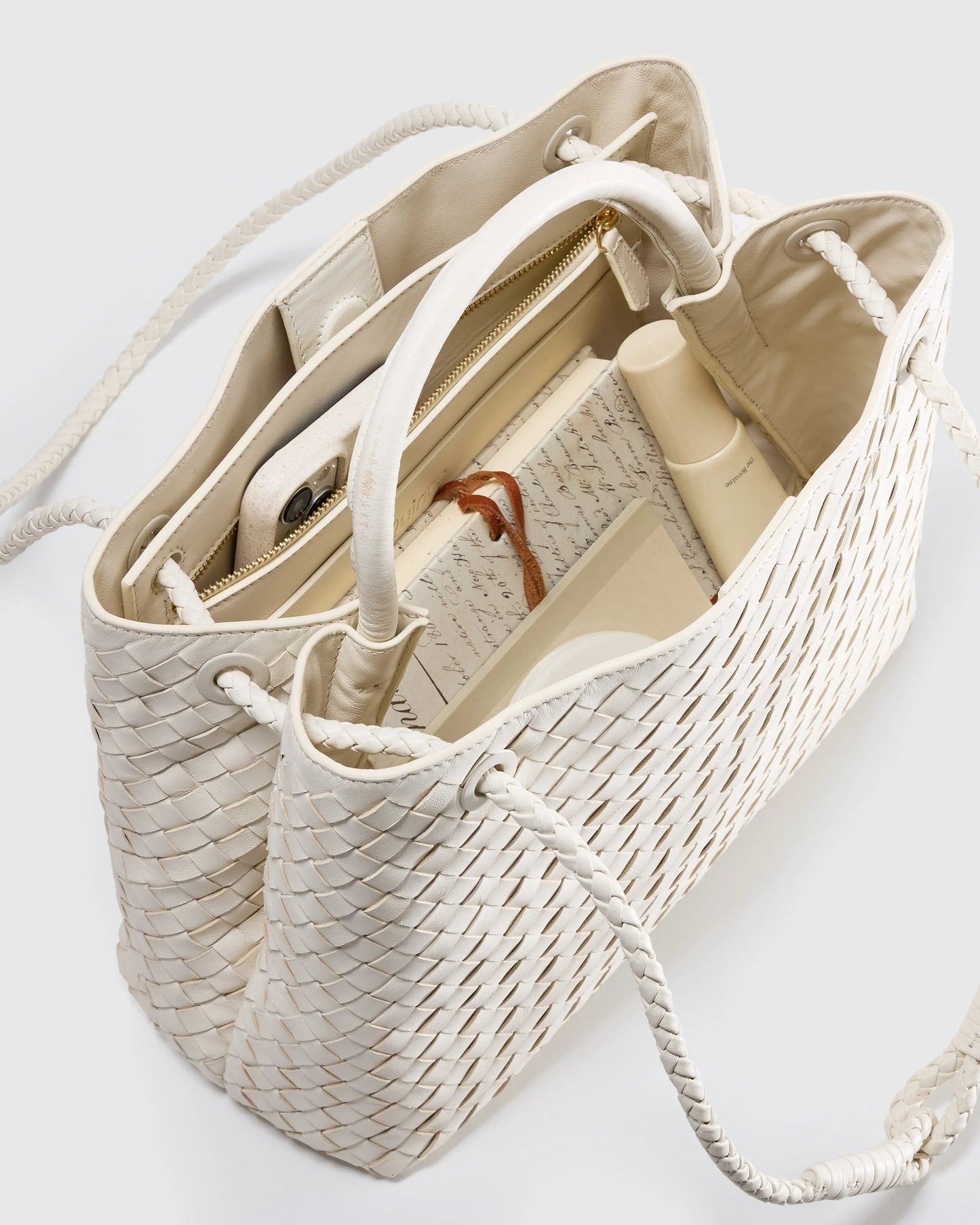Romy Handwoven Satchel - One Size / Cognac