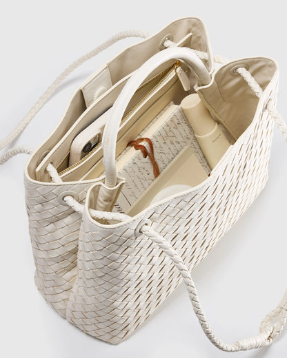 Romy Handwoven Satchel - One Size / Cognac