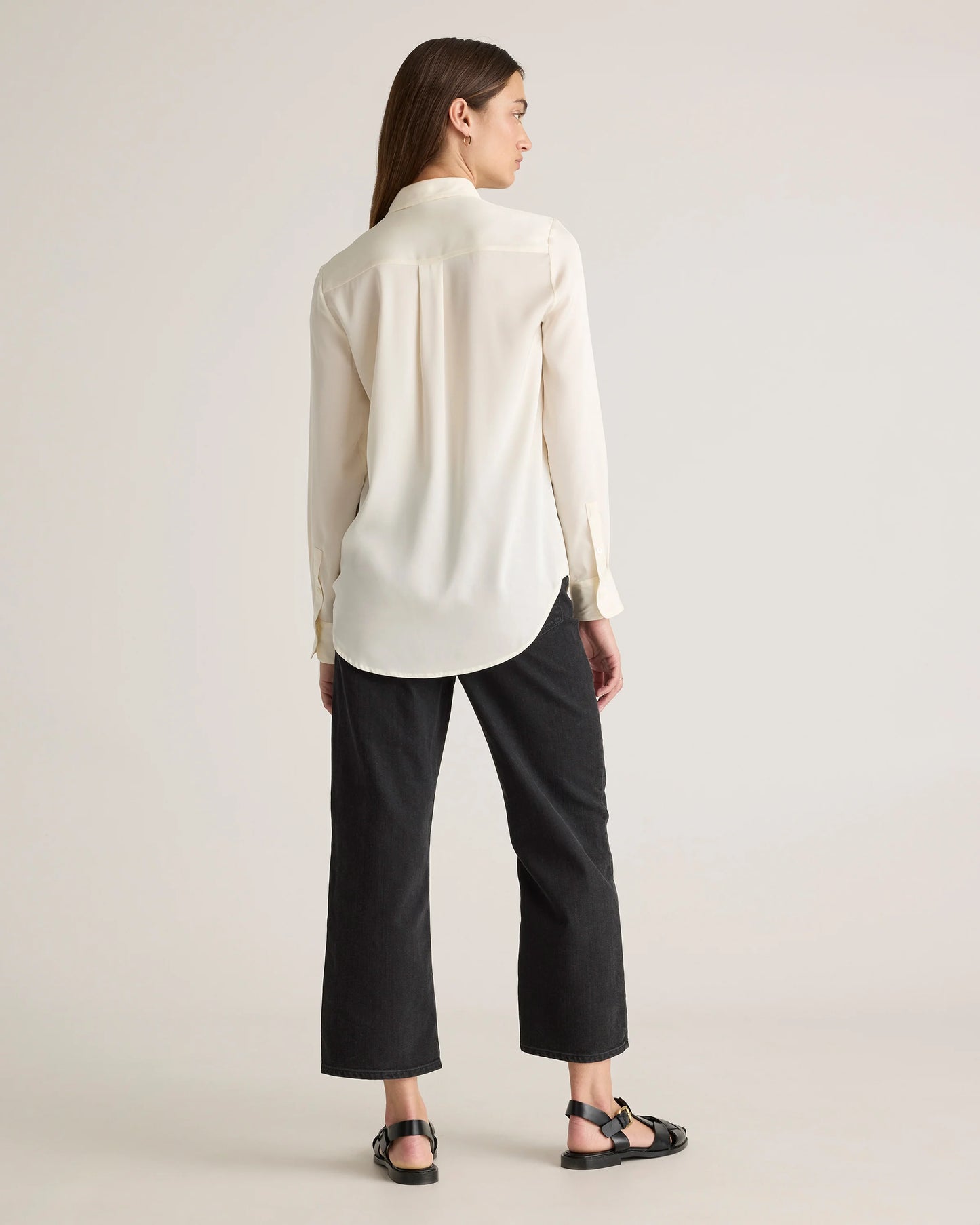 Washable Stretch Silk Blouse - XS / Moonstone Blue