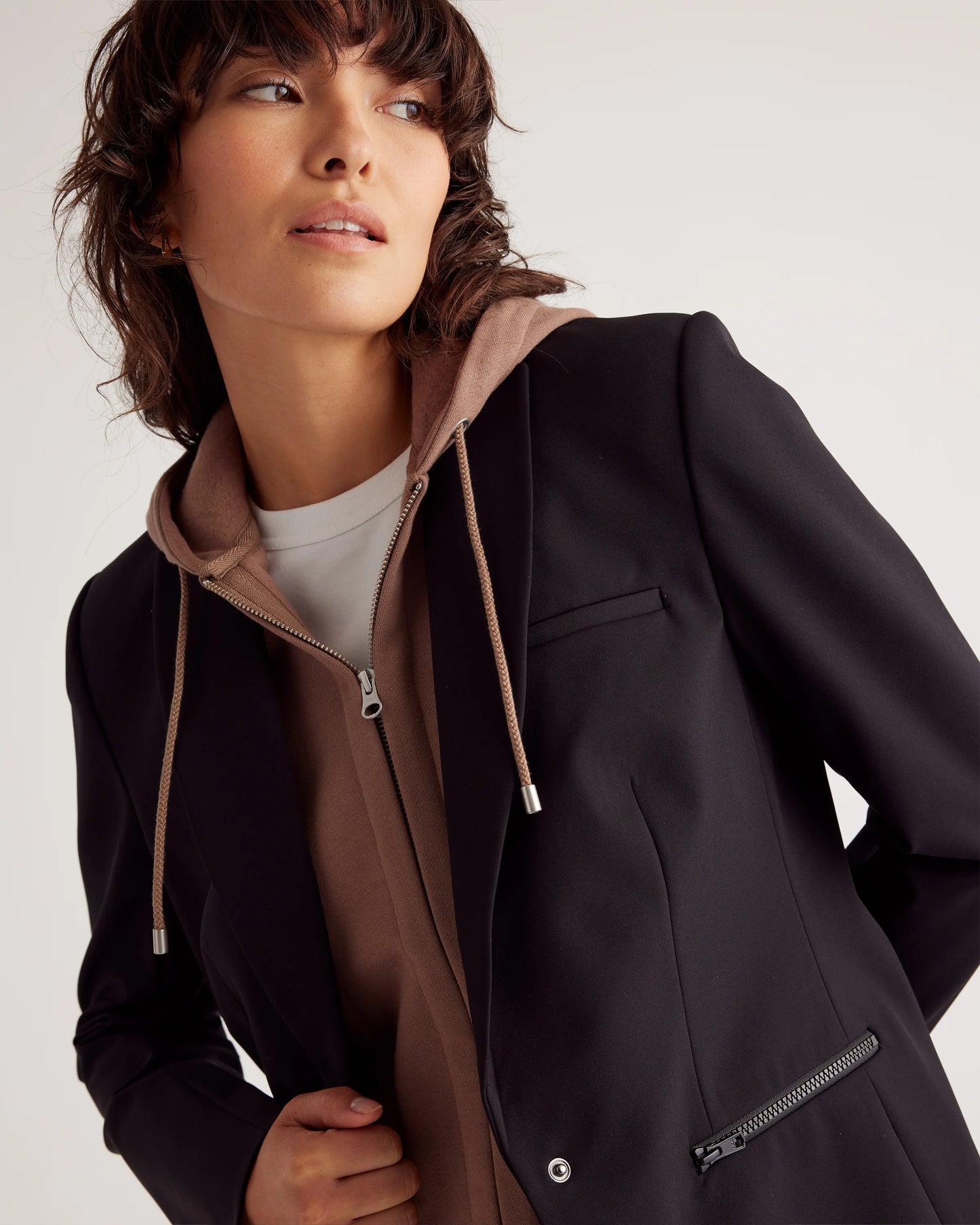 Scuba Single-Breasted Convertible Blazer - XS / True Black