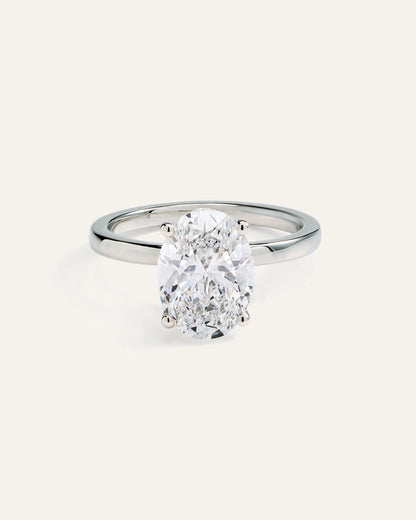 Lab Grown Diamond Oval Comfort Fit Engagement Ring - 3ct - 4 / Yellow Gold