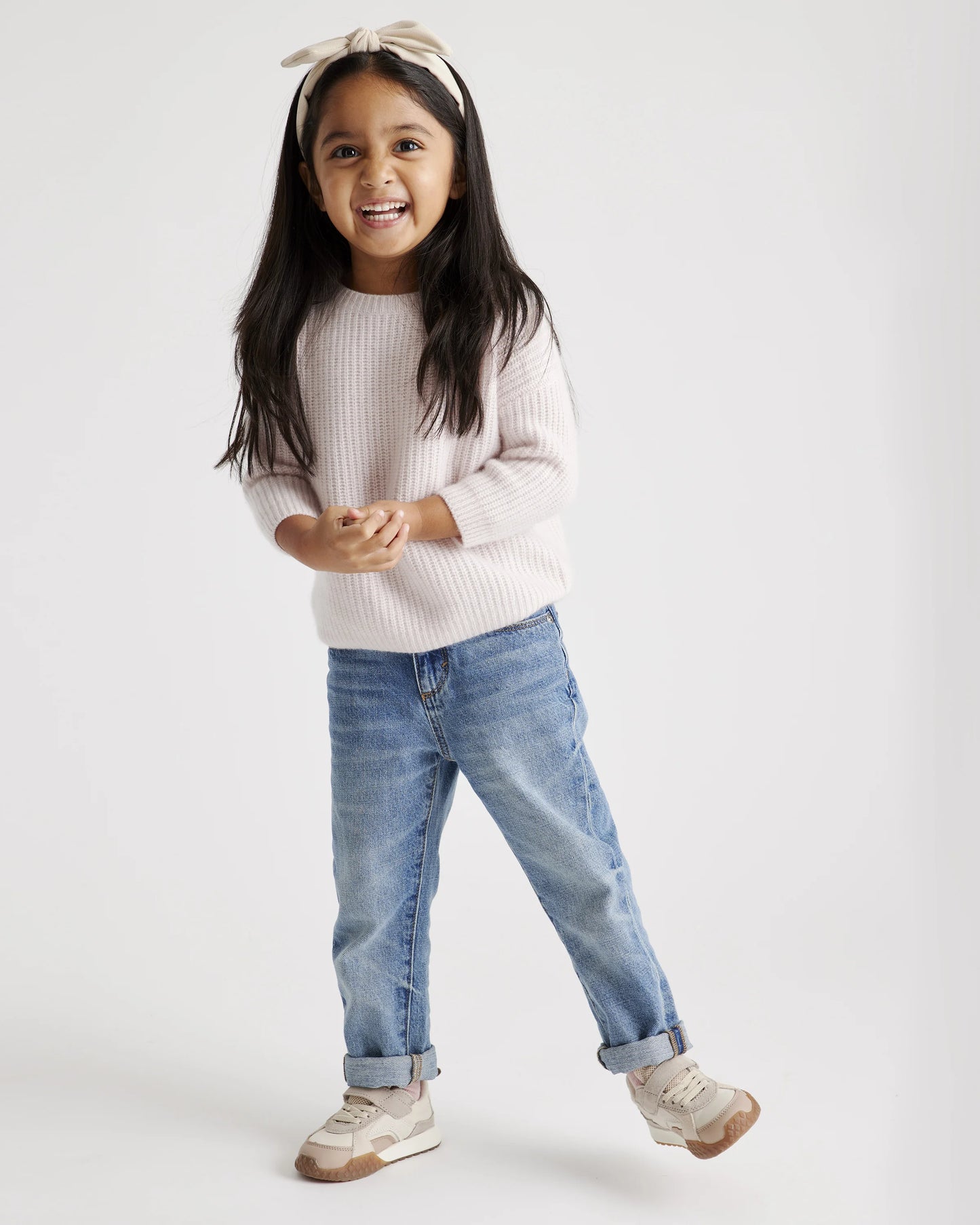 Washable Cashmere Fisherman Tunic Sweater - 2T / Ivory