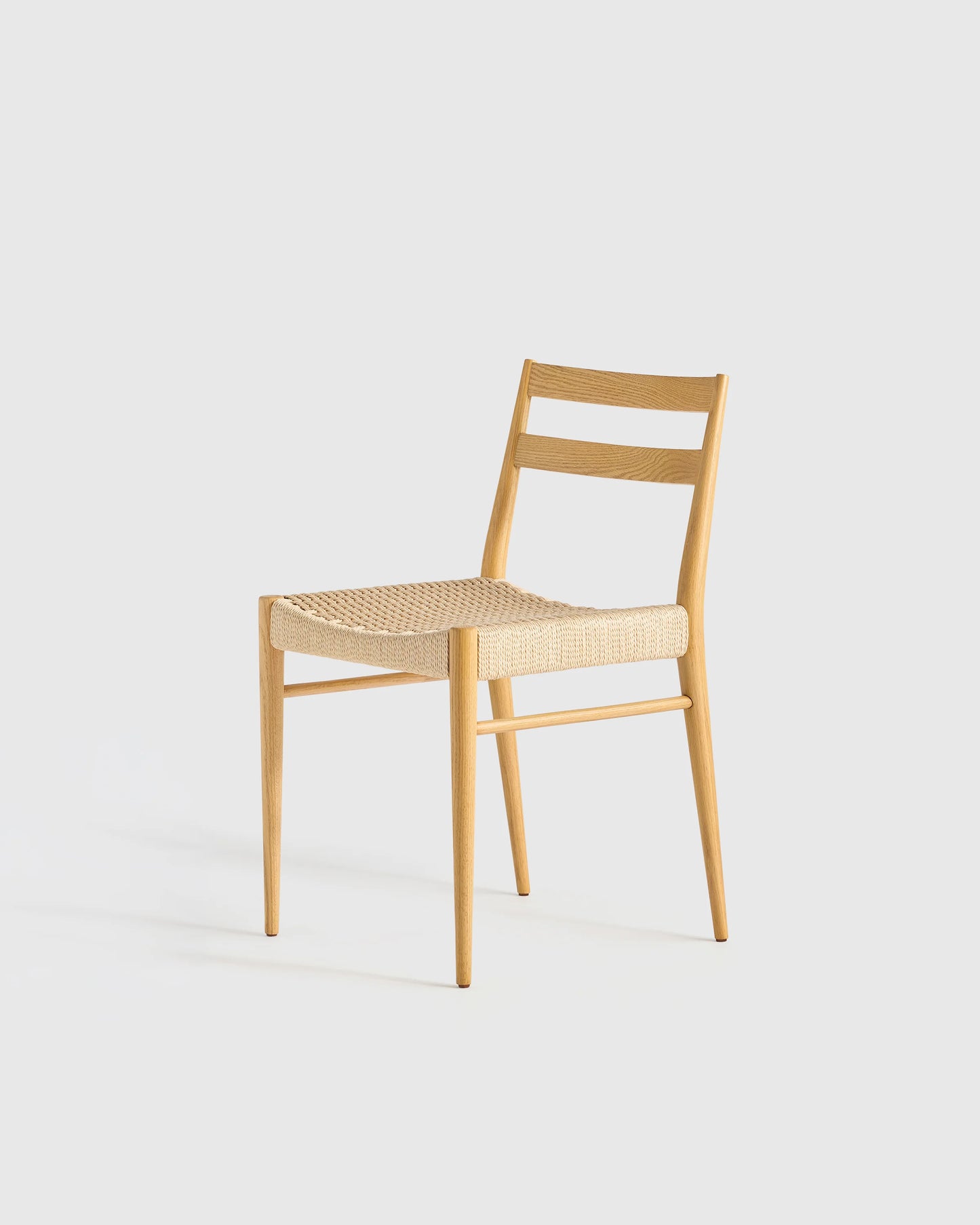 Solid Oak Dining Chair with Paper Cord Seat (Set of 2) - Set of 2 / Light Oak