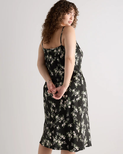 100% Washable Silk Slip Dress - 1X / Champagne