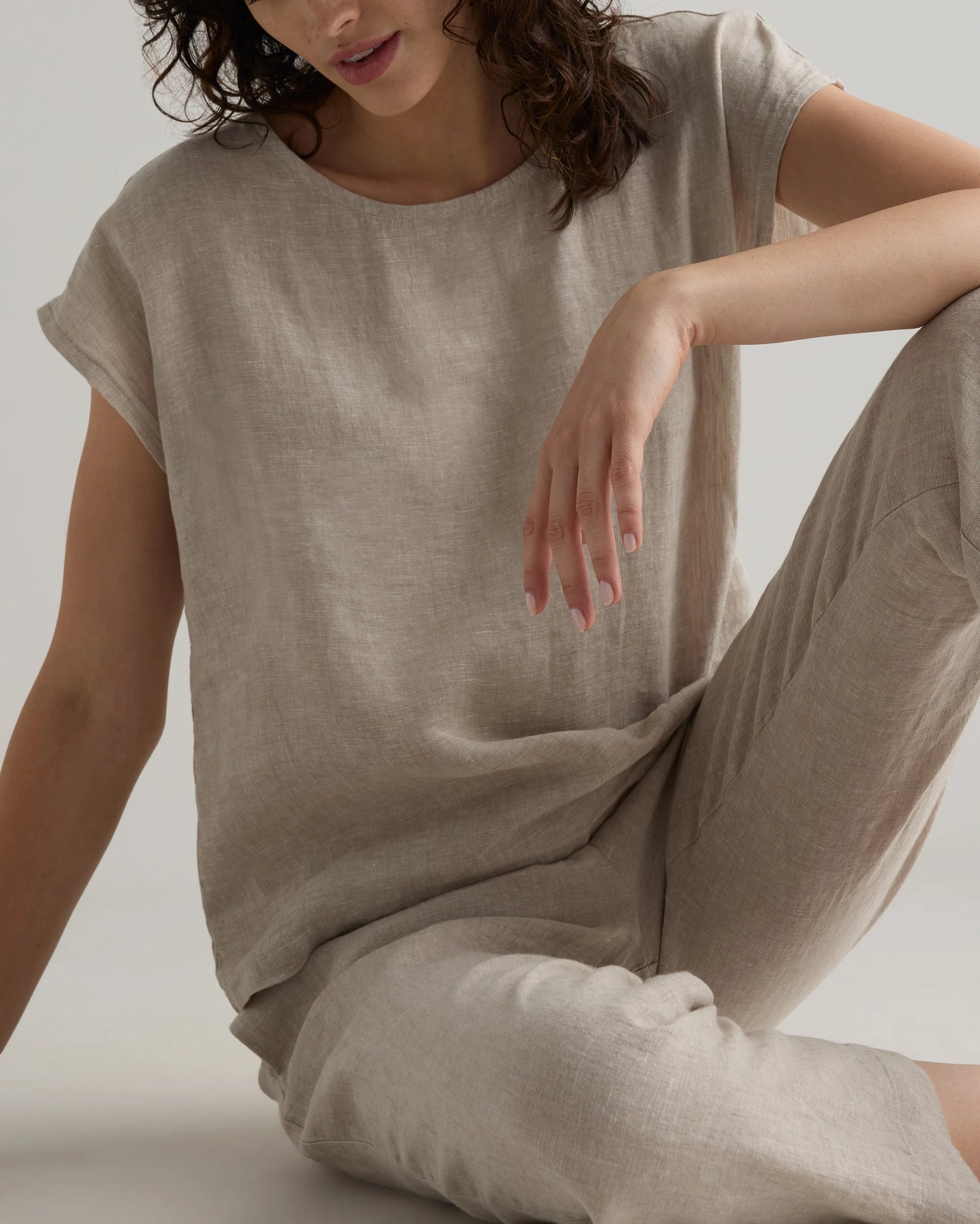 100% European Linen Pajama Set - XS / French Blue